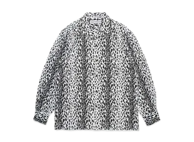 WACKO MARIA Leopard Open Collar Shirt "Black"