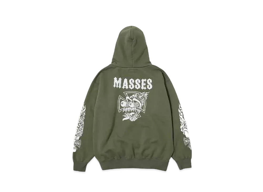 MASSES SWEAT HOODED IRONBITE "OLIVE"