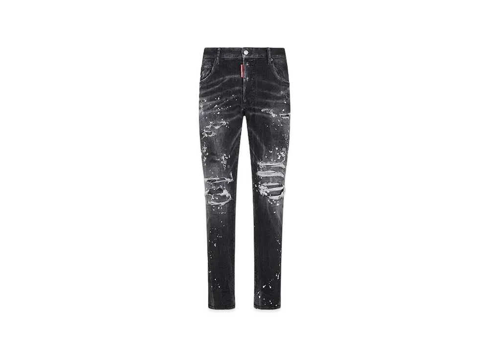 Dsquared2 Black Diamond & Studs Wash Skater Jeans "Black"