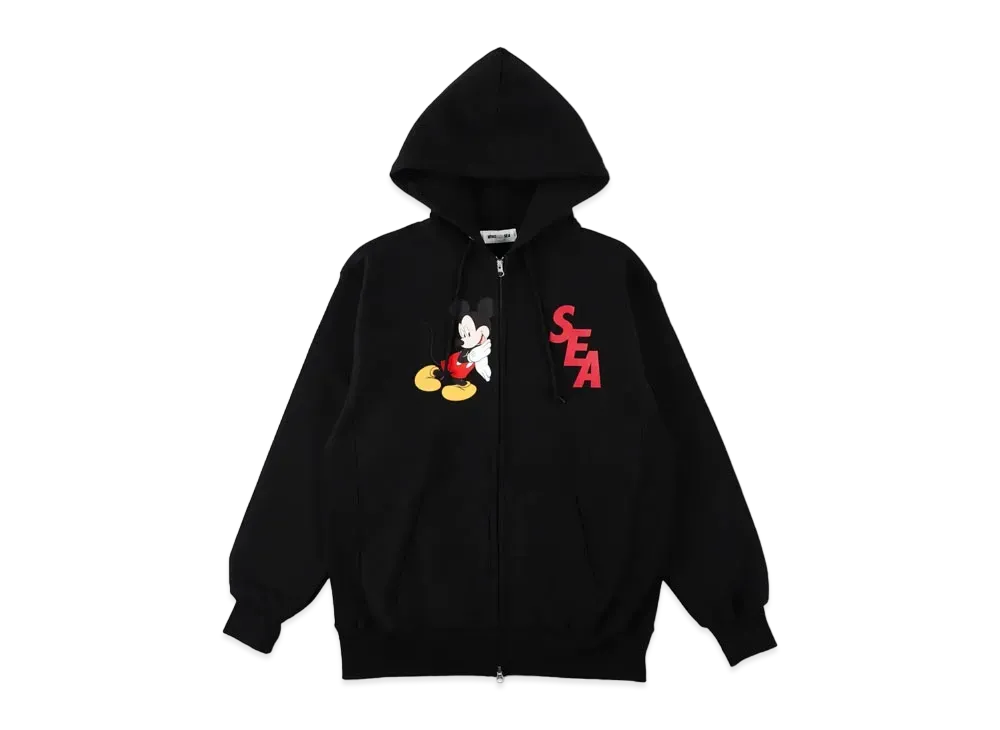 WIND AND SEA Mickey / Zip-Up Hoodie "Black"