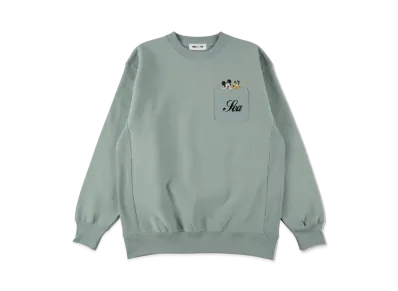 WIND AND SEA Mickey & Pluto / Crew Neck Sweat "Green"