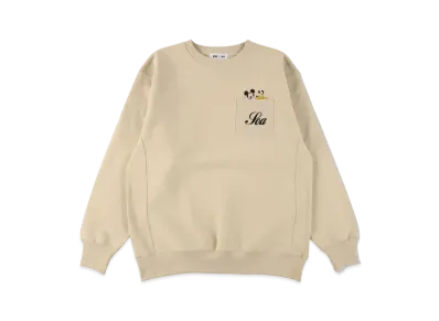 WIND AND SEA Mickey & Pluto / Crew Neck Sweat "Yellow"