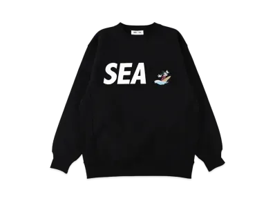WIND AND SEA Surf Mickey / Crew Neck Sweat "Black"