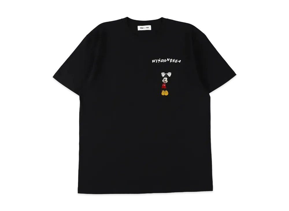 WIND AND SEA × Disney ミッキーポケットTEE L/黒 MICKEY / POCKET SILHOUETTE S/S TEE – WIND AND SEA