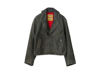 HYSTERIC GLAMOUR For Women Cow Leather Used Processing Double Rider Jacket "Black"