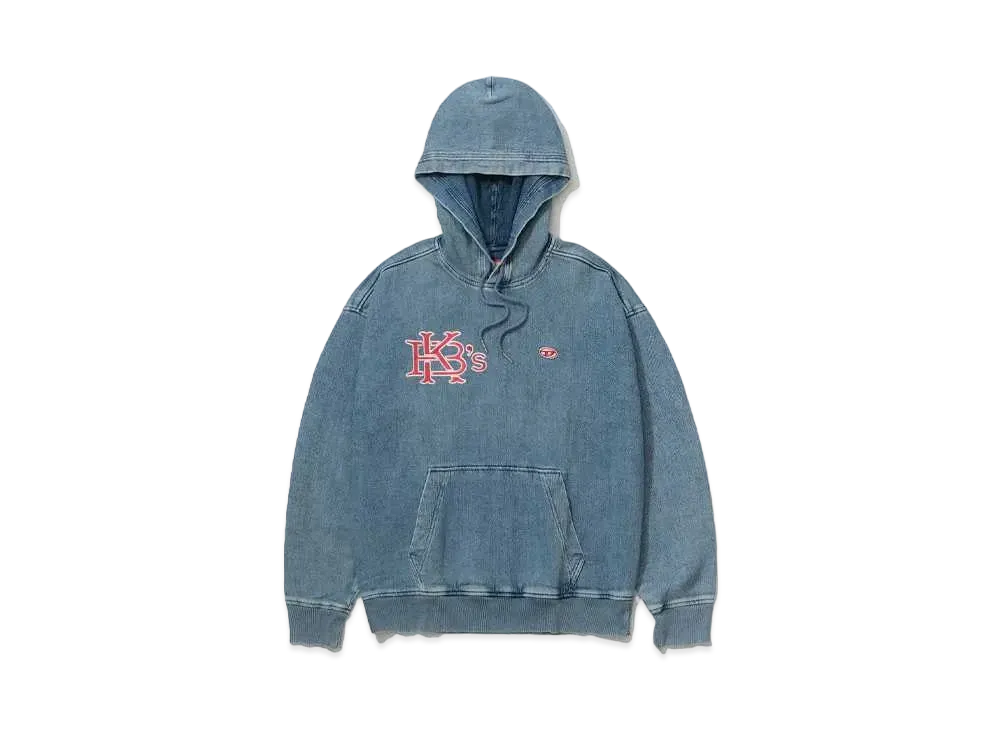 KEBOZ x DIESEL Exclusive D-Um-Rib Track Denim Hoodie "Blue"