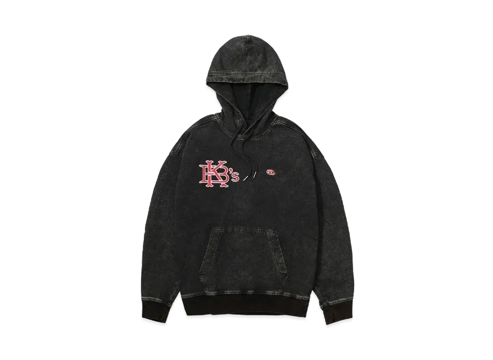 KEBOZ x DIESEL Exclusive D-Um-Rib Track Denim Hoodie "Black"