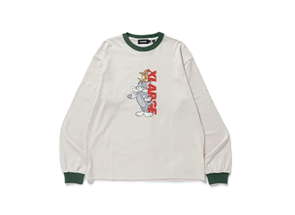 XLARGE x Tom and Jerry Ringer L/S Tee "Beige"