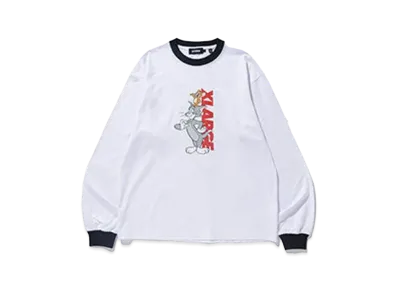 XLARGE x Tom and Jerry Ringer L/S Tee "White"