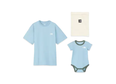 The North Face Cr S/S Tee & Baby Rompers Set "Steel Blue"