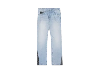 SKINS LEATHER SLID DENIM PANTS "INDIGO"