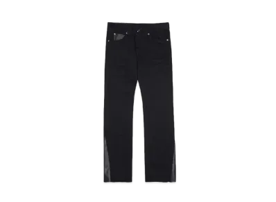 SKINS LEATHER SLID DENIM PANTS "BLACK"