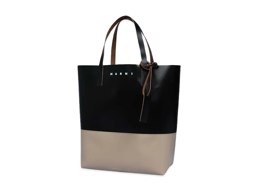 MARNI TRIBECA SHOPPING BAG N/S "BLACK/CORK"