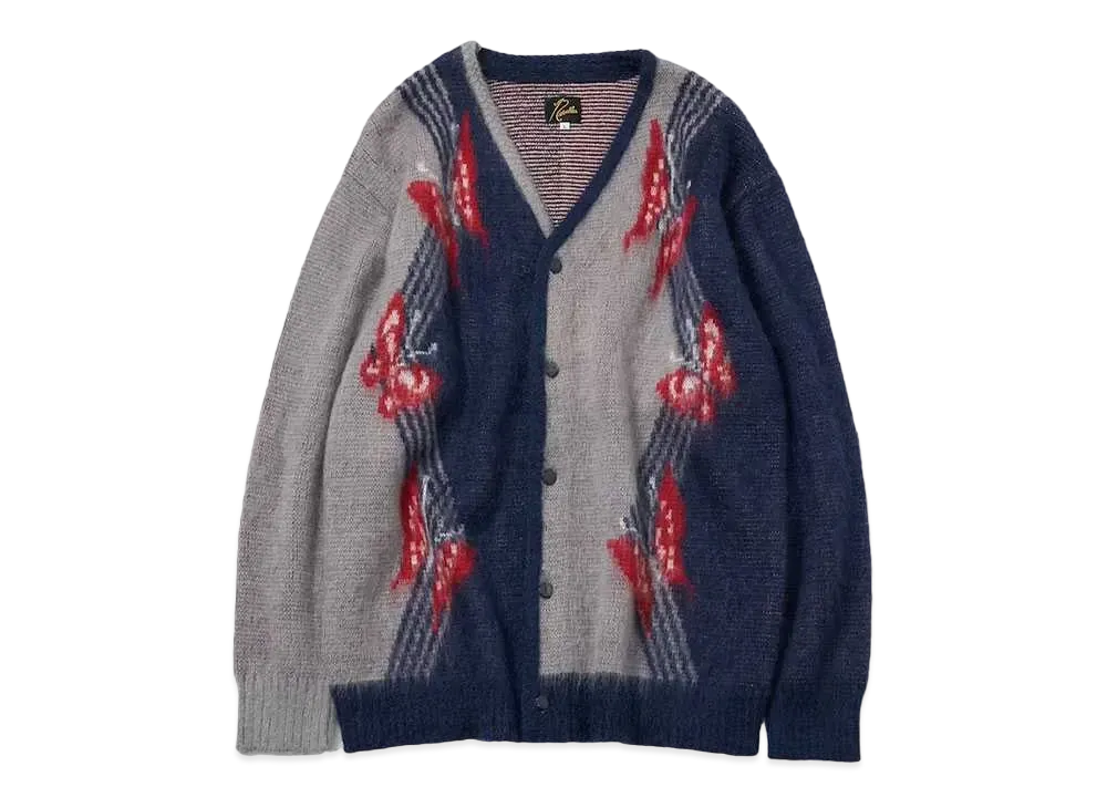 Needles FREAK'S STORE Mohair Cardigan- Papillon "Navy/Gray"