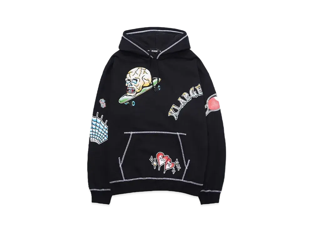 XLARGE GOOD TIME HOODED SWEATSHIRT "BLACK"