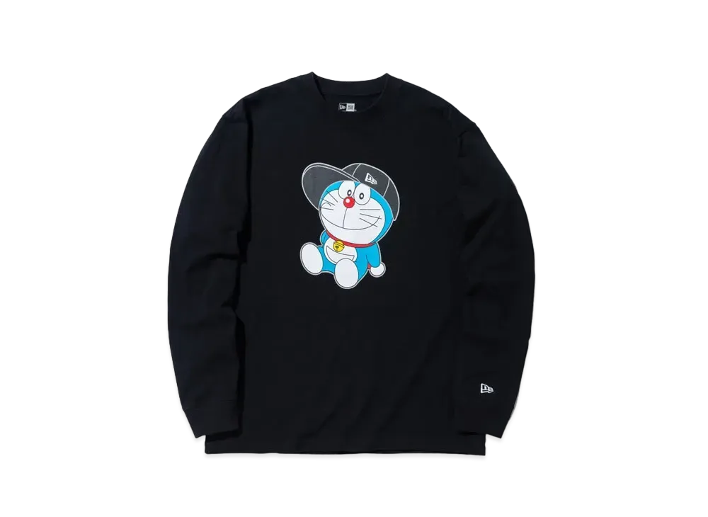 ニューエラ x ドラえもん キャップ コットン 長袖 Tシャツ レギュラーフィット "ブラック"