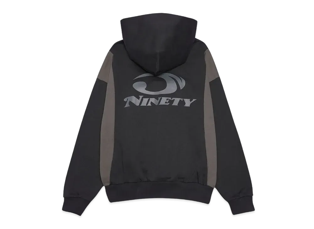9090 Heisei Logo Switching Hoodie "Charcoal Black"