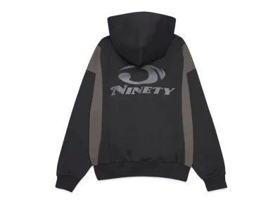 9090 Heisei Logo Switching Hoodie "Charcoal Black"