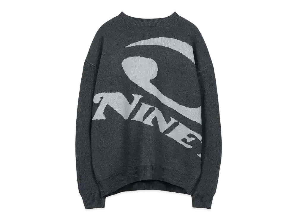 9090 Heisei Big Logo Knit "Charcoal Black"