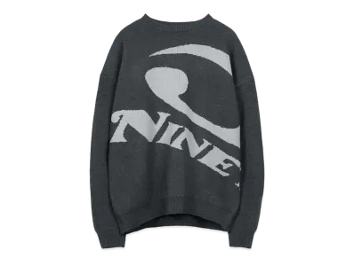 9090 Heisei Big Logo Knit "Charcoal Black"