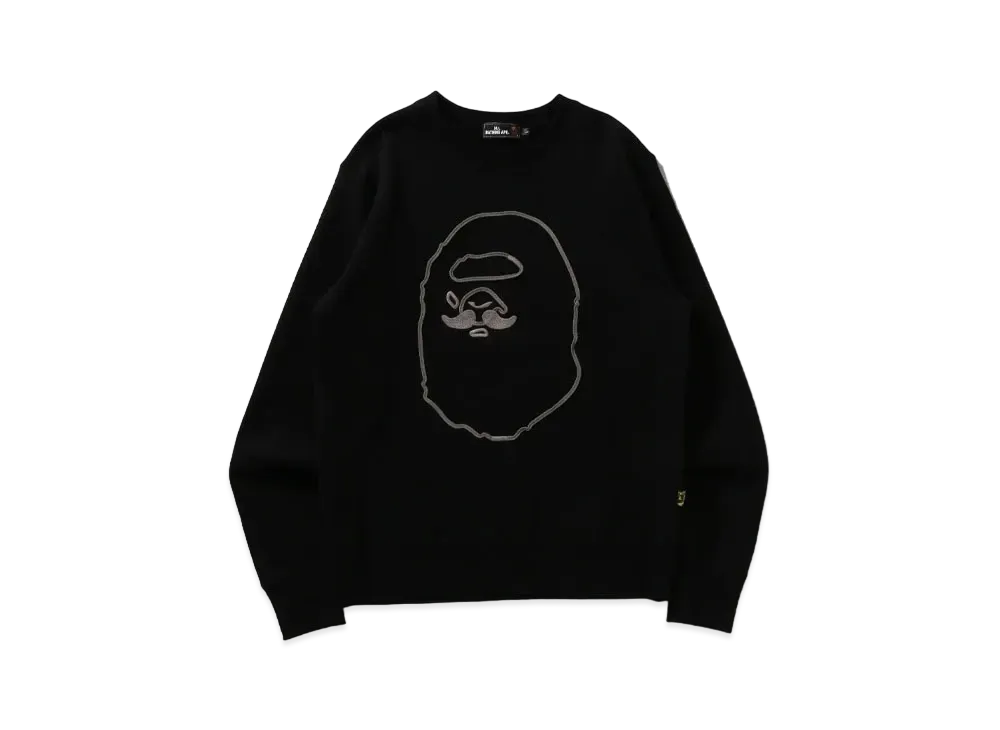 A BATHING APE Embroidery Crewneck Sweat "Black"