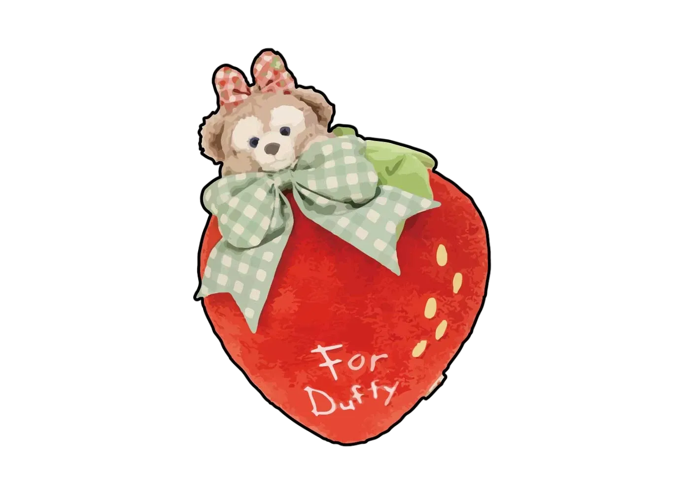 Disney Heartfelt Strawberry Gift Cushion Shelliemay "Multi"