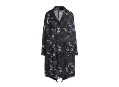 Ground Y Camouflage Pattern Viyella Puckering Mods Coat "Blue"