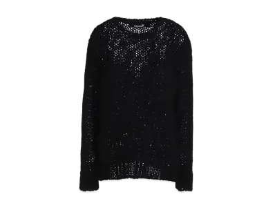 Ground Y Melange Silk Hand Knitted Pullover "Black"