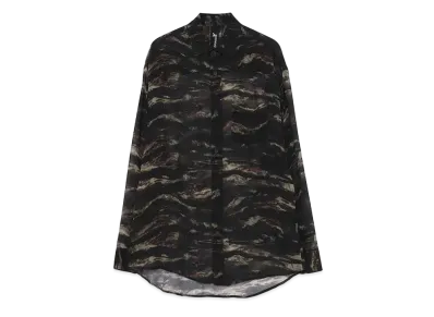 Ground Y Zebra Pattern Cupra Chiffon Big Sleeve Shirt "Khaki"