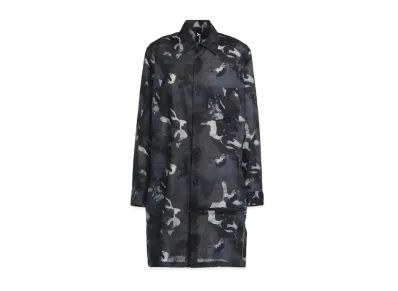 Ground Y Camouflage Pattern Viyella Left Front Zipper Slit Shirt "Blue"