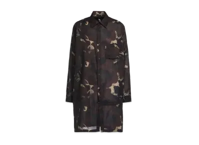 Ground Y Camouflage Pattern Viyella Left Front Zipper Slit Shirt "Khaki"