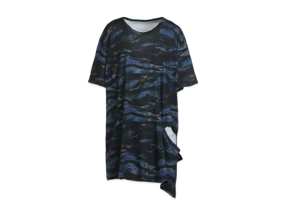 Ground Y Zebra Pattern Cotton/modal Left Opening Short Sleeve T-shirt "Blue"