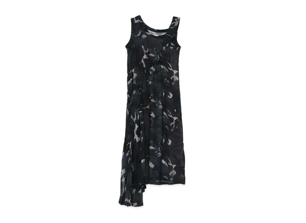 Ground Y Camouflage Pattern Cupra Chiffon Sleeveless Dress Type2 "Blue"