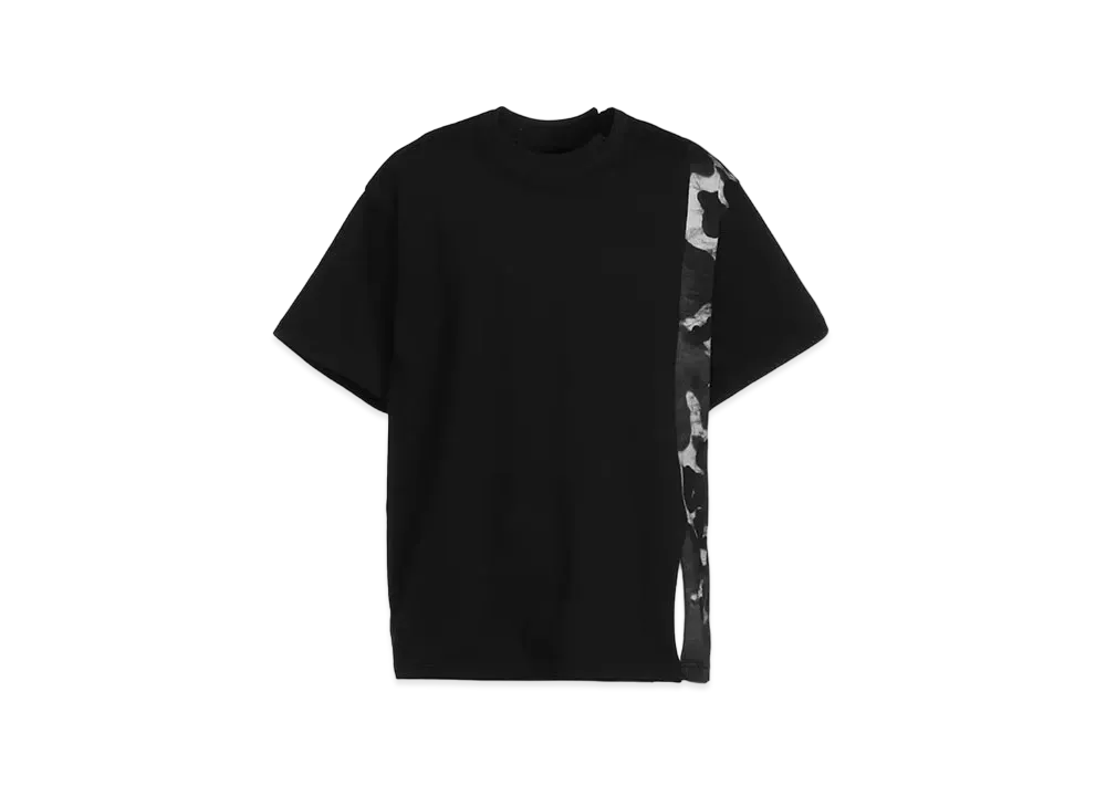 Ground Y Camouflage Pattern Silkette/Cotton Jersey Mixed T-shirt "Blue"