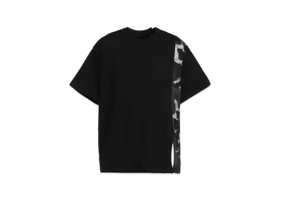 Ground Y Camouflage Pattern Silkette/Cotton Jersey Mixed T-shirt "Blue"
