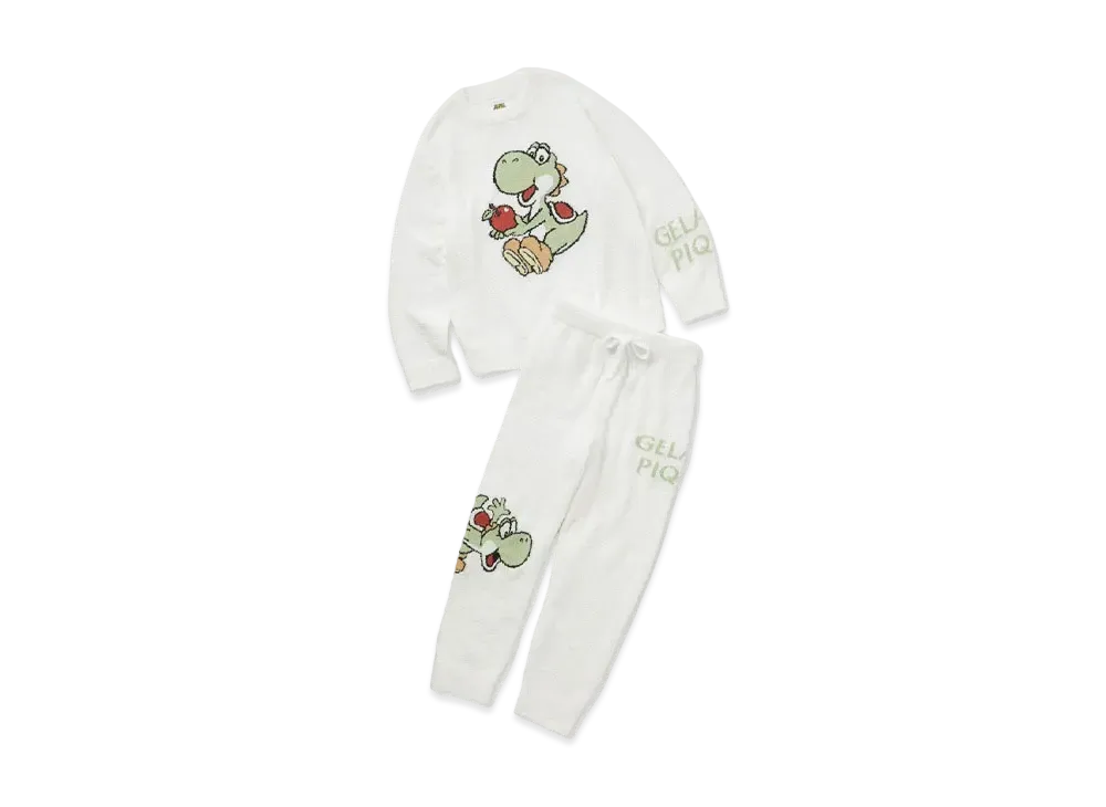 GELATO PIQUE x SUPER MARIO Men's Baby Moco Jacquard Pullover & Long Pants Set "Off White"
