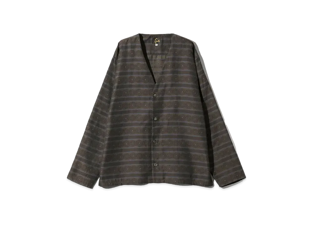 Needles Cardigan Jacket - Pe/C Fine Pattern Stripe Jq. "Brown"