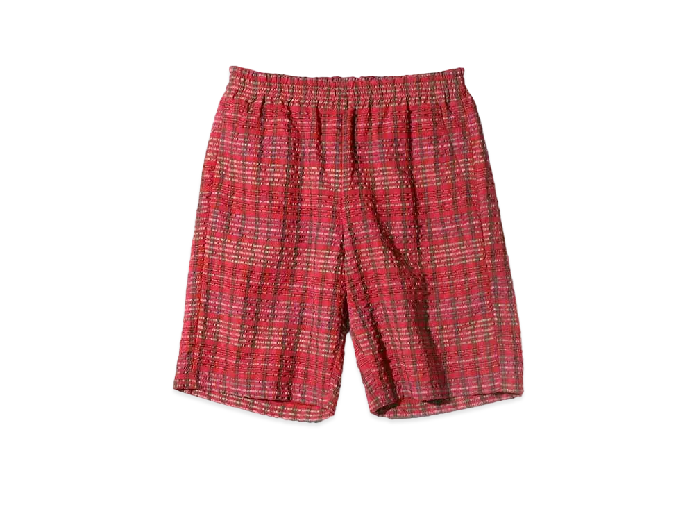 Needles Basketball Short - Pe/R Chiffon Sucker Plaid "Red"