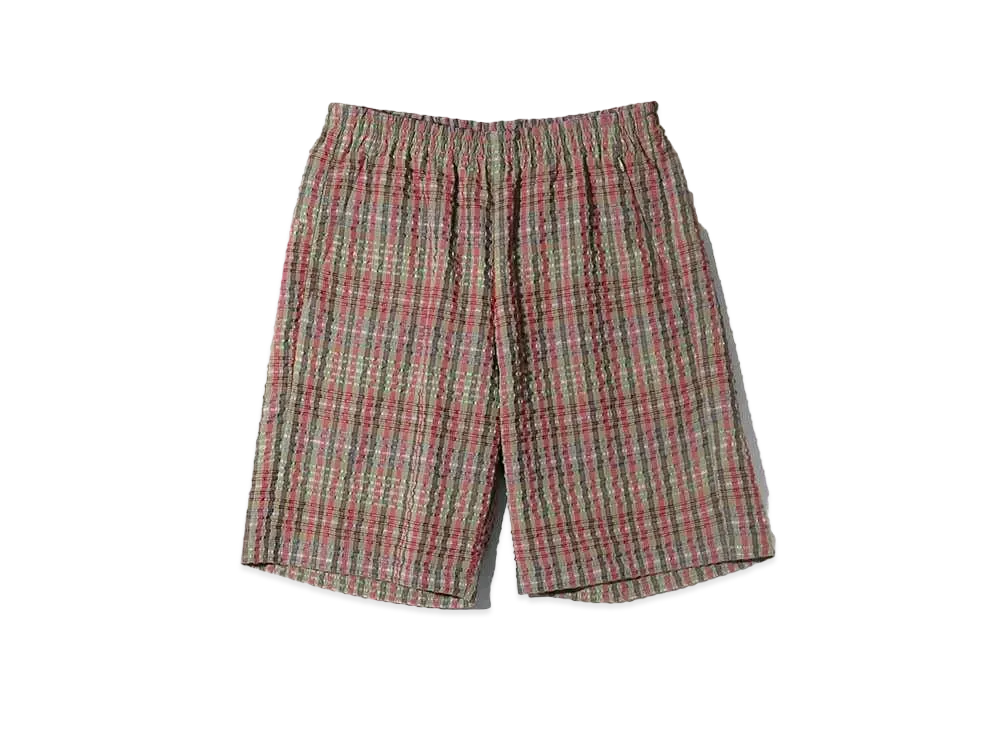 Needles Basketball Short - Pe/R Chiffon Sucker Plaid "Green"