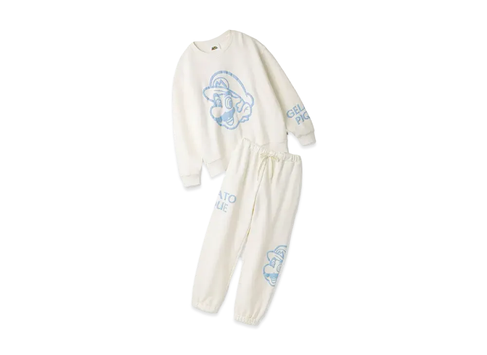 GELATO PIQUE x SUPER MARIO Fleece Pullover & Long Pants Set "Off White"