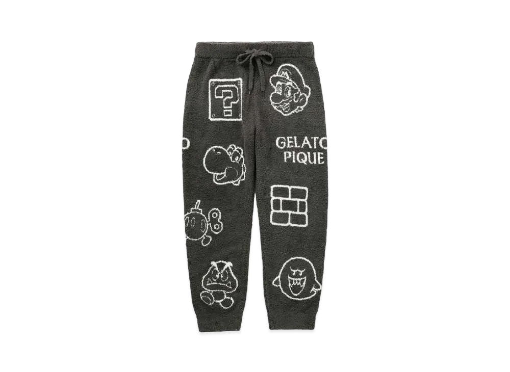 GELATO PIQUE x SUPER MARIO Men's Baby Moco Assorted Jacquard Long Pants "Dark Gray"