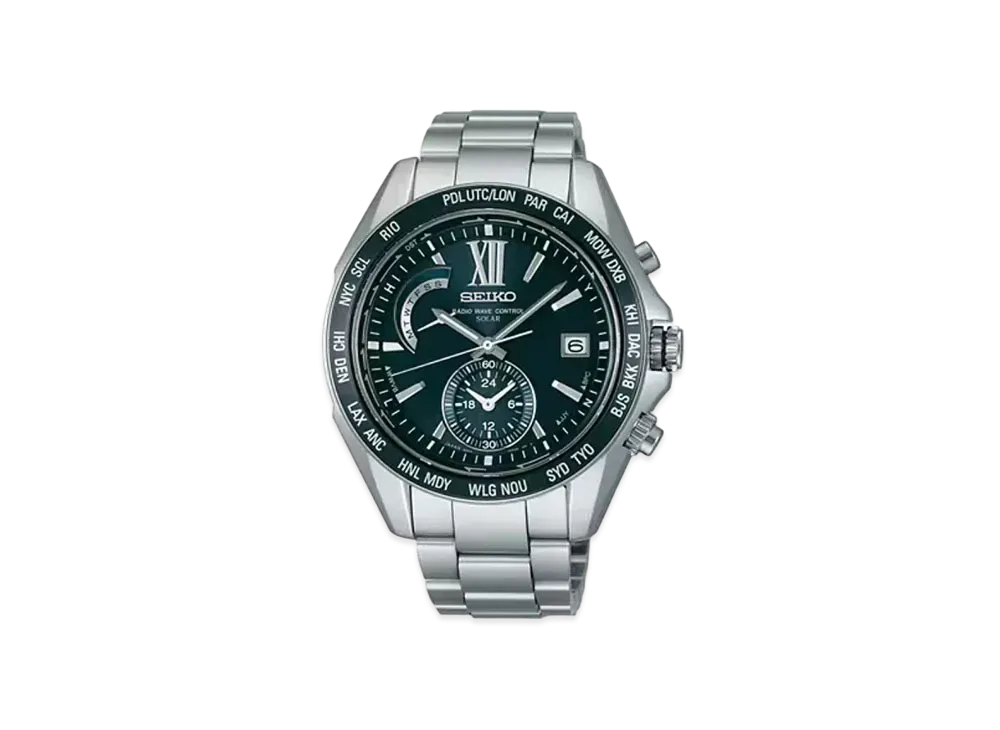 SEIKO Brights Solar Radio World Time "Green" SAGA097
