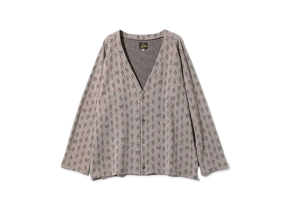 Needles V Neck Cardigan - C/An Papillon&Floral Jq. "Grey/Purple"