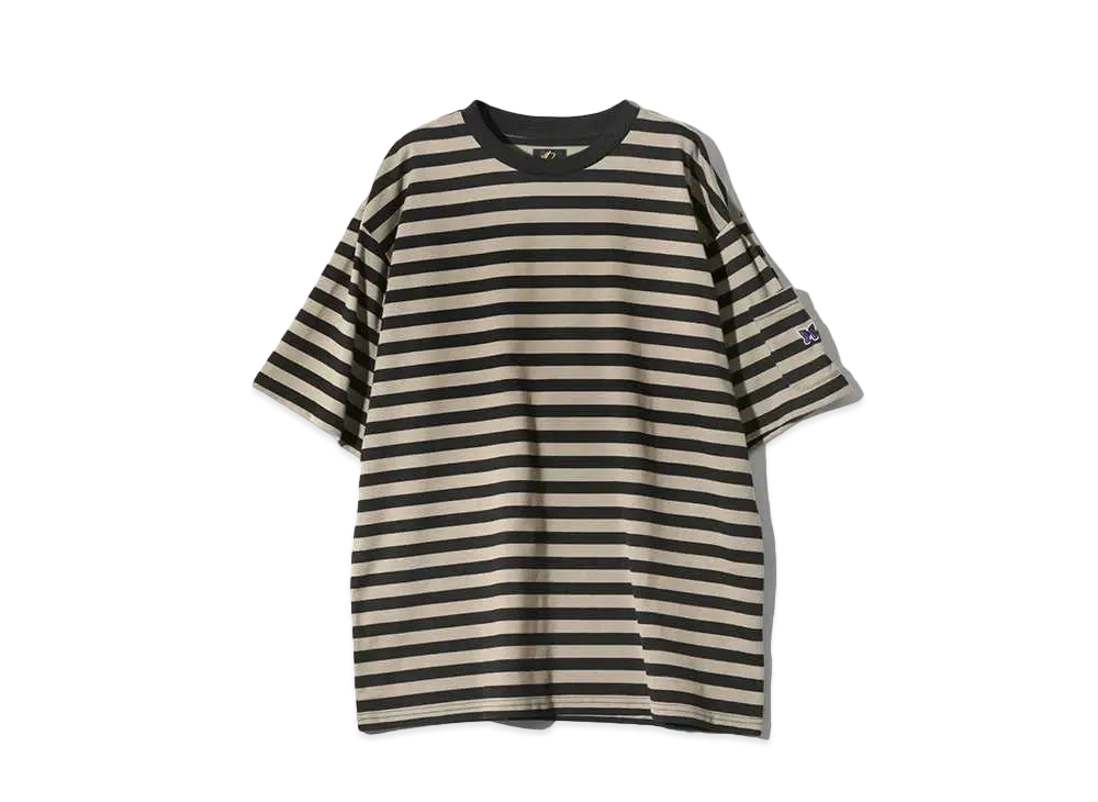 Needles S/S Crew Neck Tee - Cotton Stripe Jersey "Black/Grey"