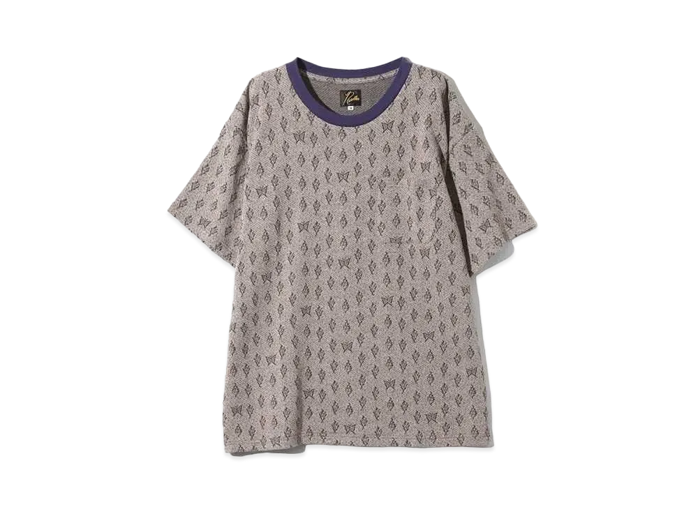 Needles S/S Crew Neck Tee - C/An Papillon&Floral Jq. "Grey/Purple"