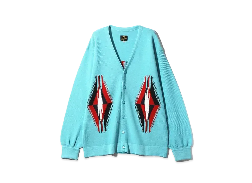 Needles V Neck Cardigan - Chimayo "Sax Blue"