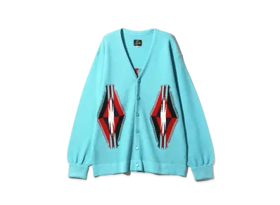 Needles V Neck Cardigan - Chimayo "Sax Blue"