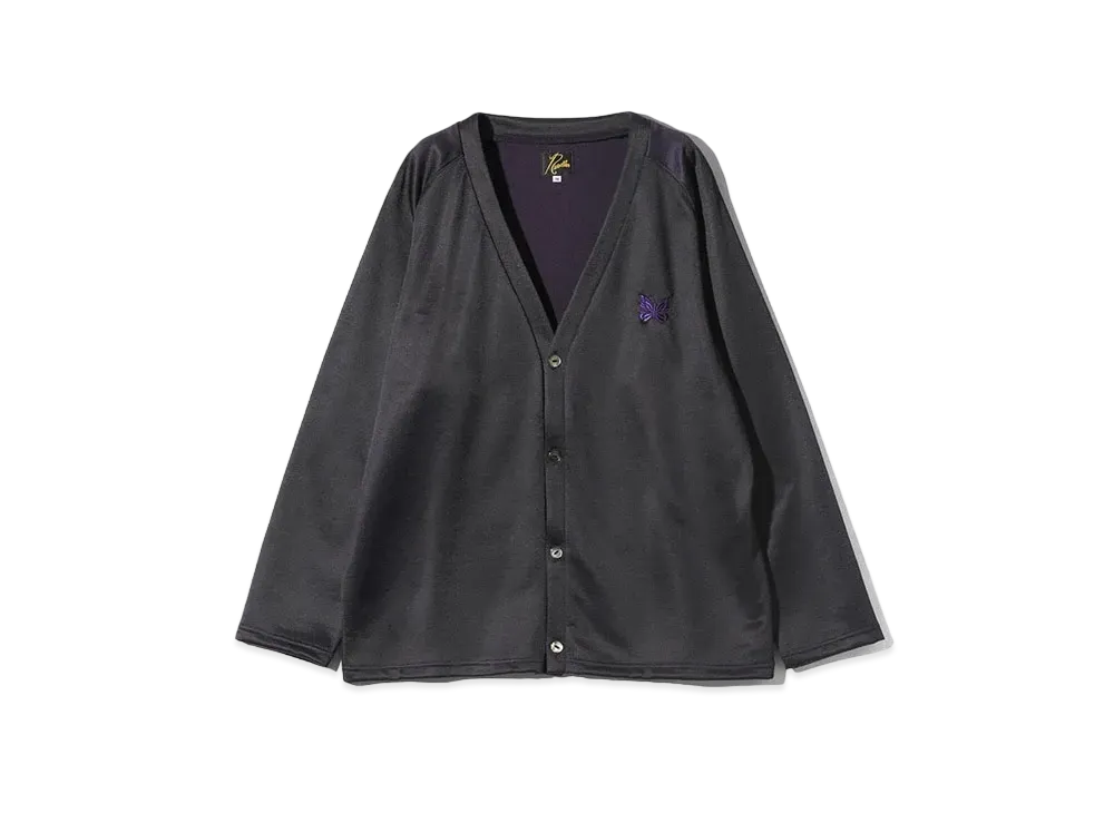 Needles V Neck Cardigan - C/Pe Bright Jersey "Egg Plant"