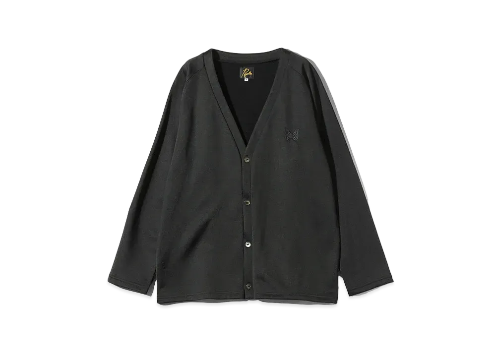 Needles V Neck Cardigan - C/Pe Bright Jersey "Black"