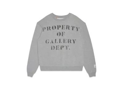 GALLERY DEPT. Property Of GD Crewneck "Heather Grey"